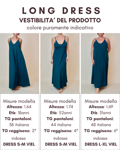 Long Dress in Lycra - Blu Notte