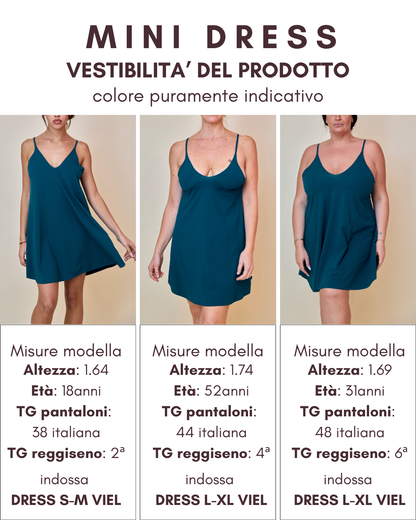 Mini Dress in Lycra - Petrolio