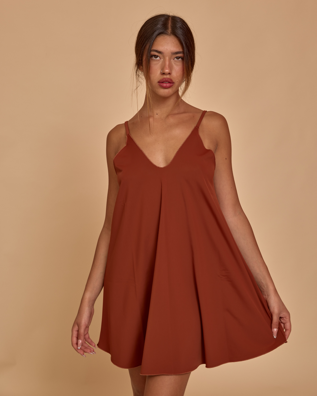 Mini Dress in Lycra - Cioccolato