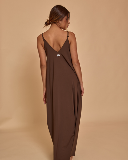 Long Dress in Lycra - Caffè