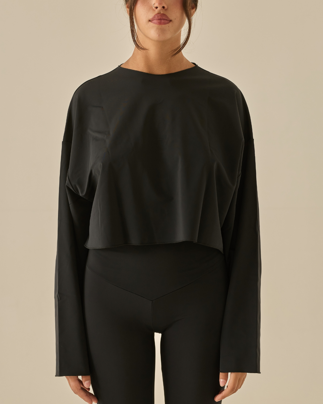Comfy Maglia Oversize Crop - Nero