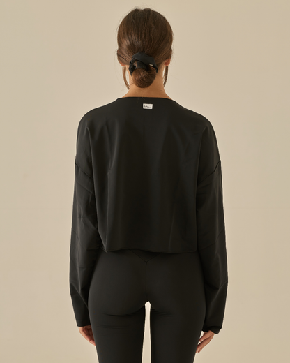 Comfy Maglia Oversize Crop - Nero