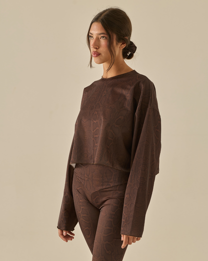 Comfy Maglia Oversize Crop - Serpente