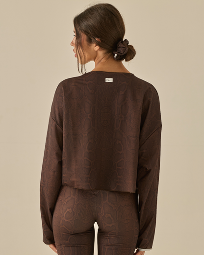 Comfy Maglia Oversize Crop - Serpente