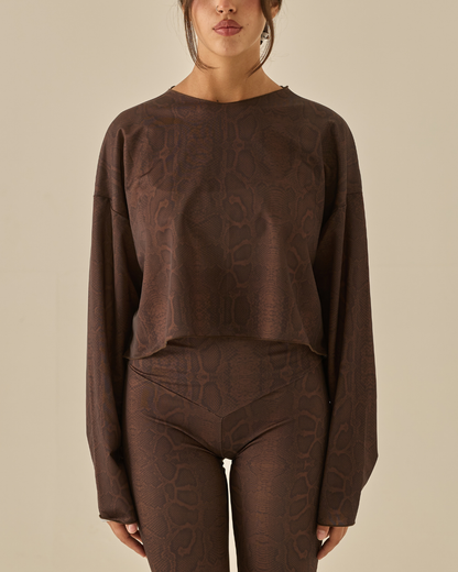 Comfy Maglia Oversize Crop - Serpente