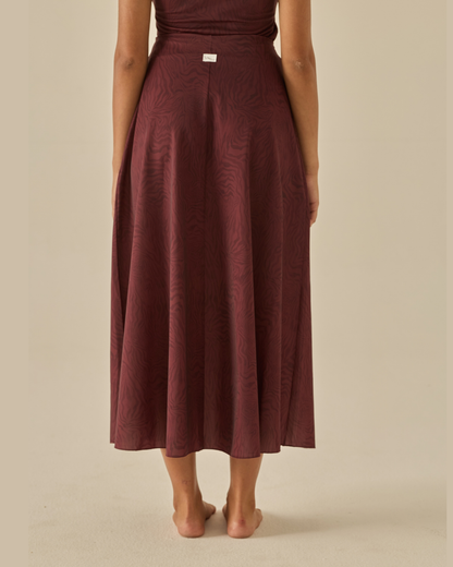 Comfy MidiGonna - Zebra Bordeaux