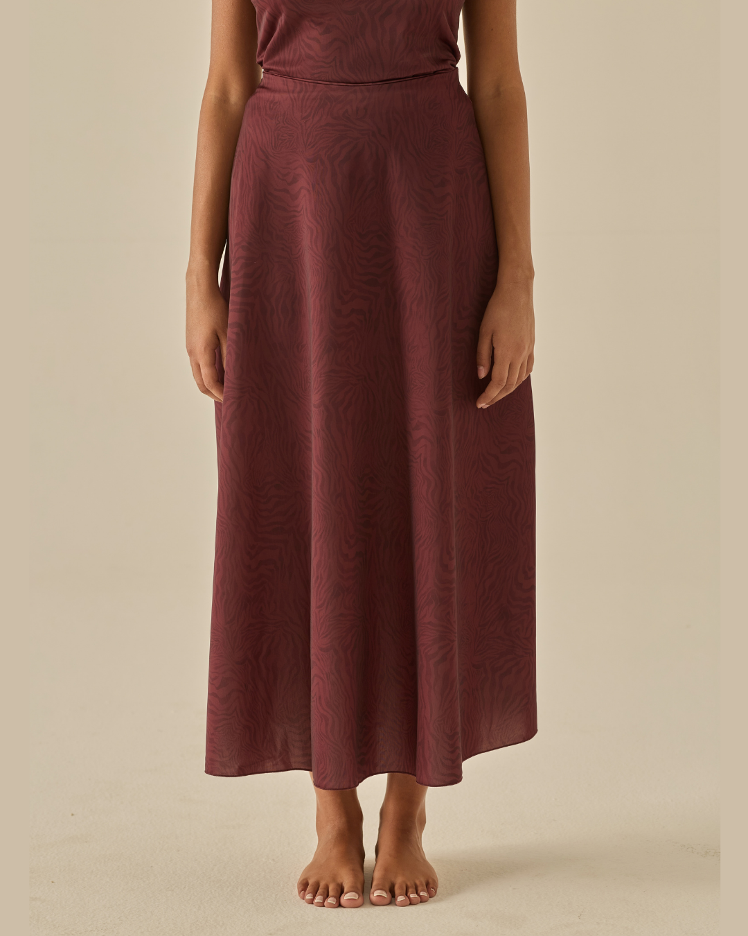 Comfy MidiGonna - Zebra Bordeaux