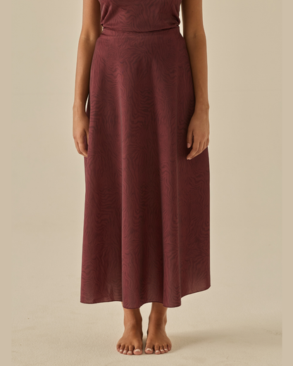 Comfy MidiGonna - Zebra Bordeaux