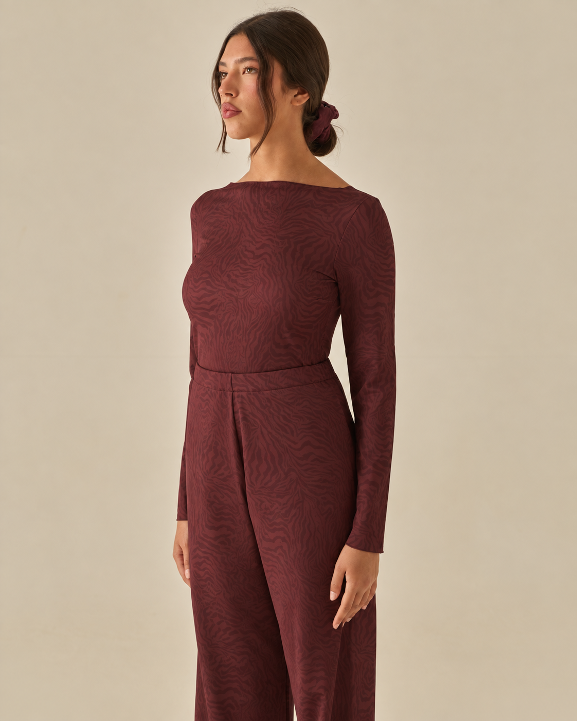 Comfy Maglia - Manica Lunga - Zebra Bordeaux