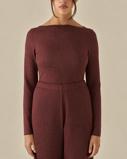 Comfy Maglia - Manica Lunga - Zebra Bordeaux