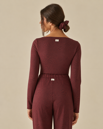 Comfy Maglia - Manica Lunga - Zebra Bordeaux