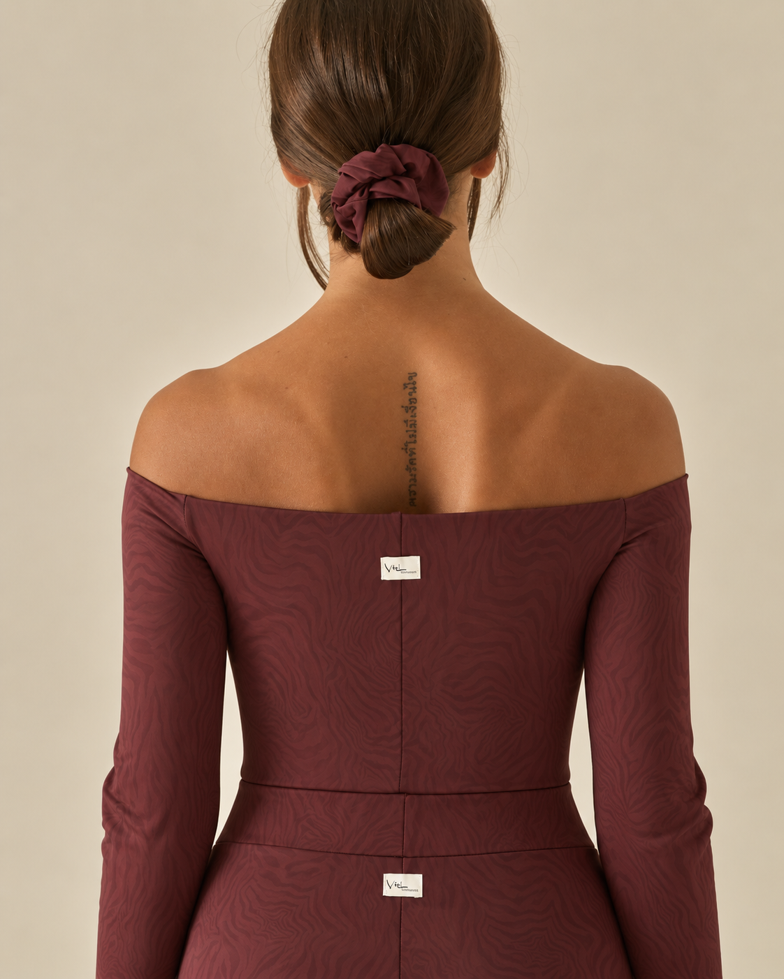Body Scollo a Barca - Zebra Bordeaux