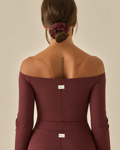 Body Scollo a Barca - Zebra Bordeaux