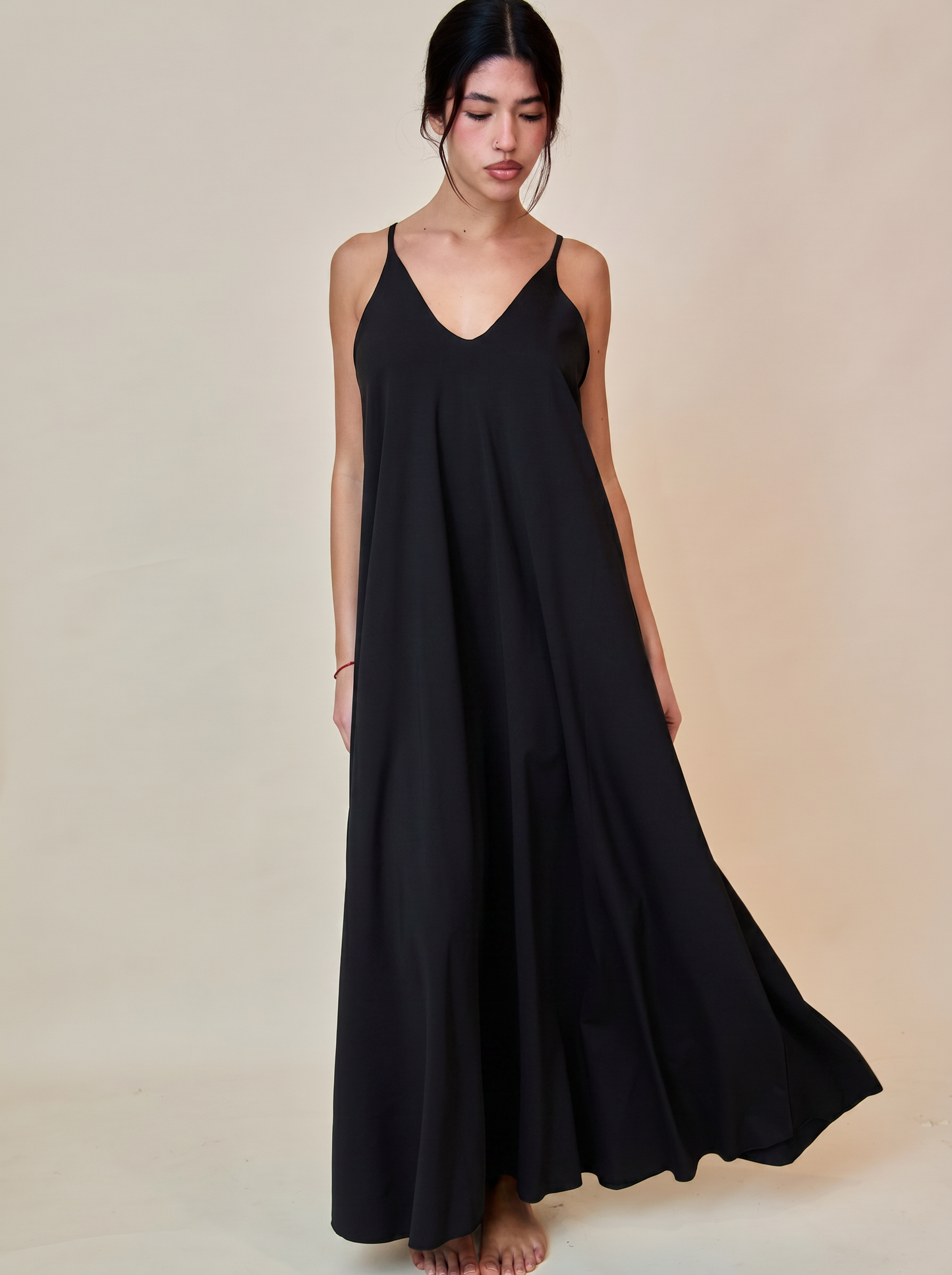 Long Dress in Lycra - Nero