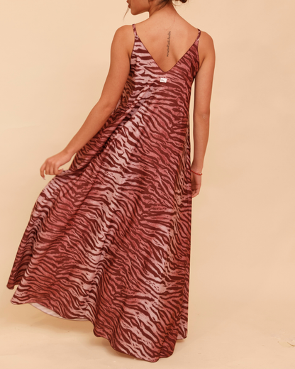 Long Dress in Lycra - Tigre Malva