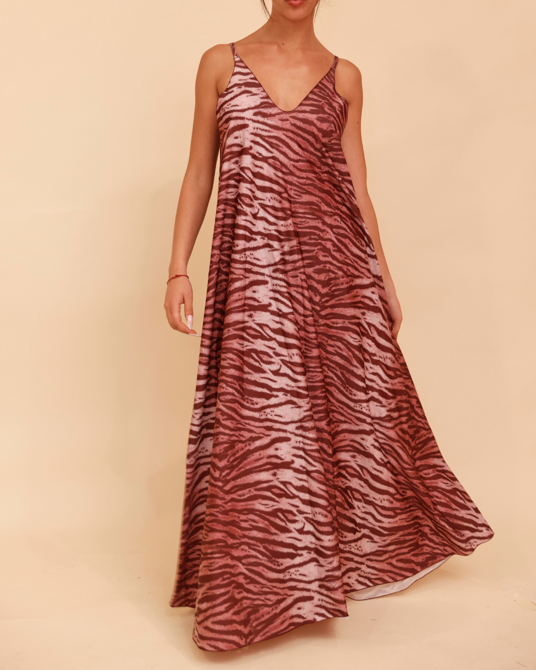 Long Dress in Lycra - Tigre Malva