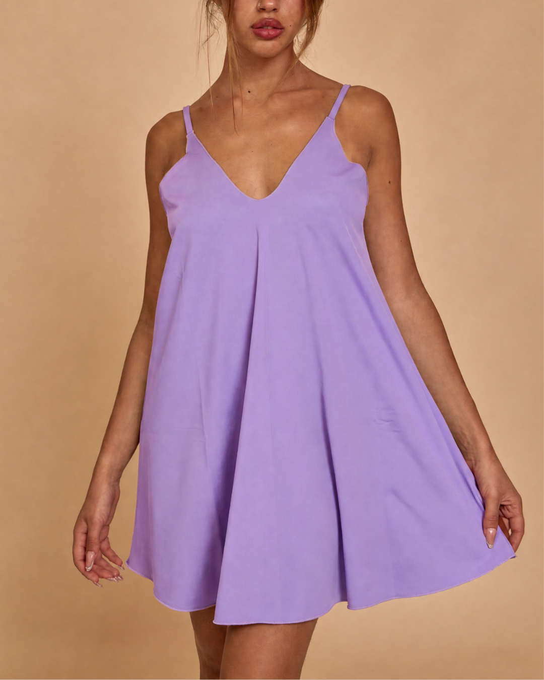 Mini Dress in Lycra - Lilla
