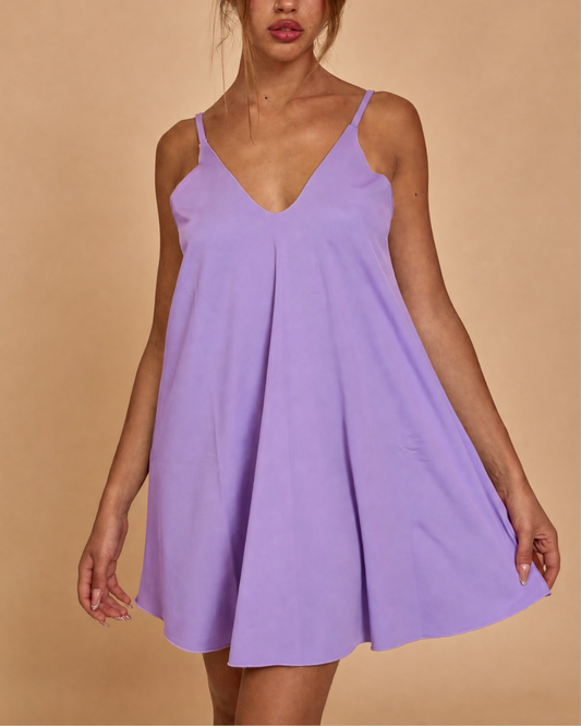 Mini Dress in Lycra - Lilla