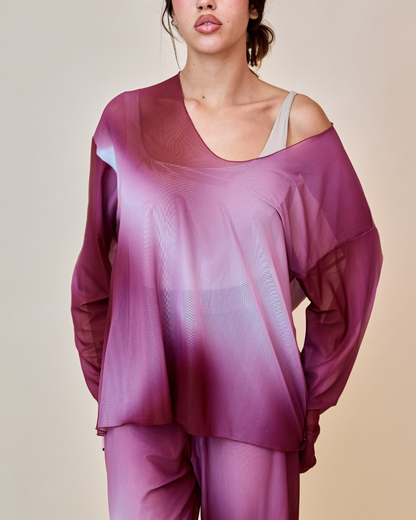 Maglia Over - Borgogna/Malva