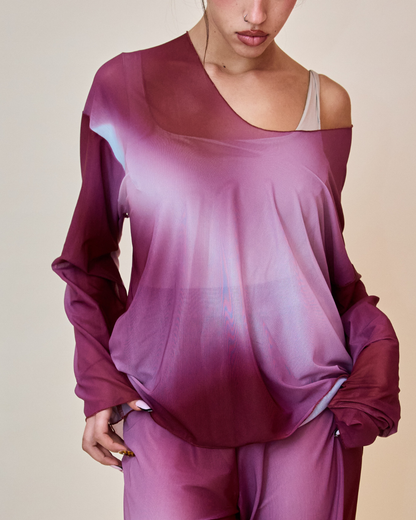 Maglia Over - Borgogna/Malva