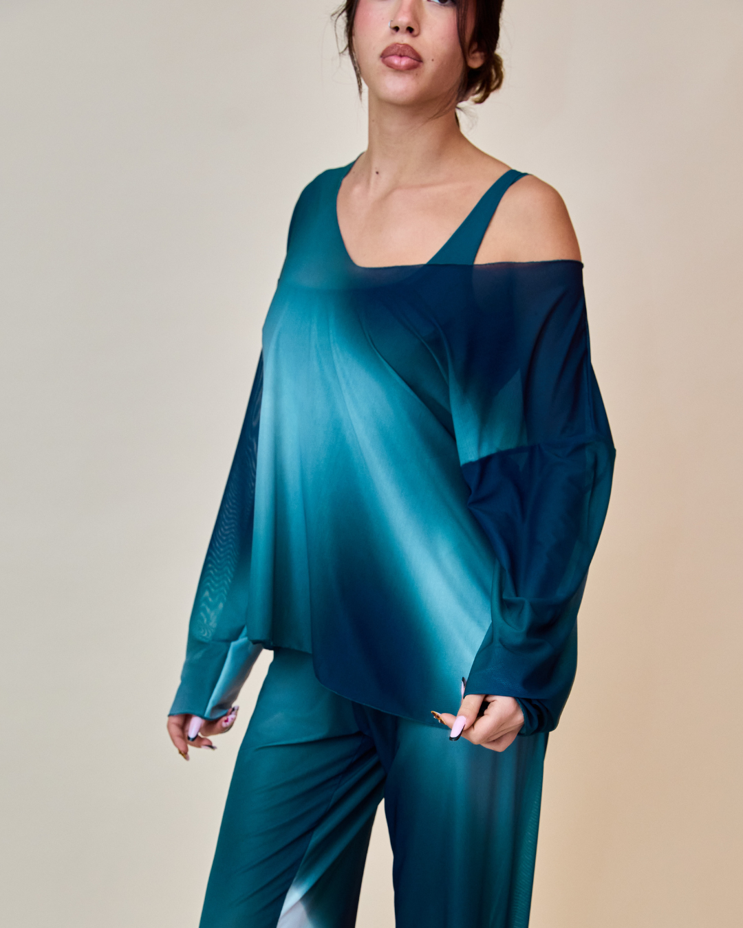 Maglia Over - Blu Notte/Petrolio