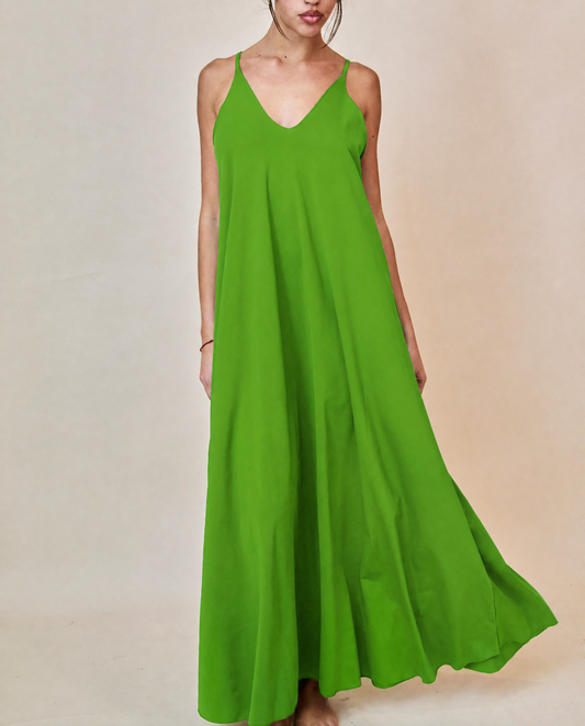 Long Dress in Lycra - Kiwi
