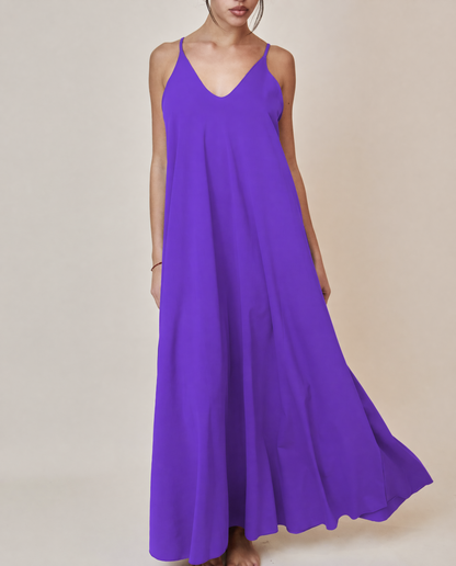 Long Dress in Lycra - Violet