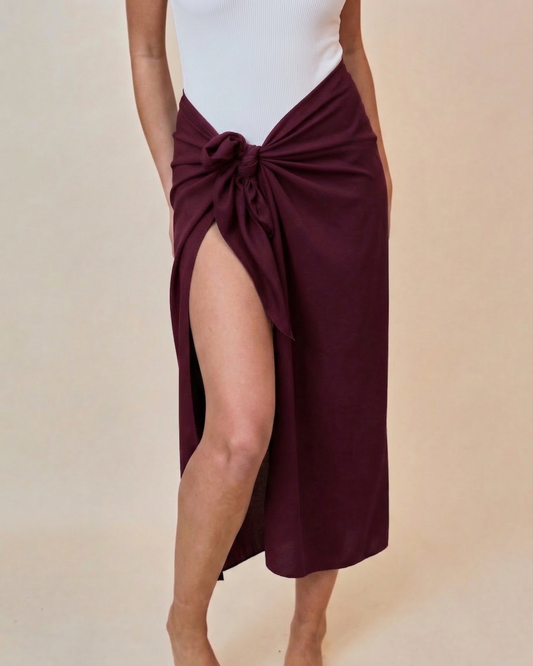Sarong in Lycra - Borgogna