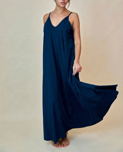 Long Dress in Lycra - Blu Notte