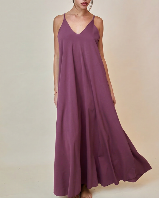 Long Dress in Lycra - Malva
