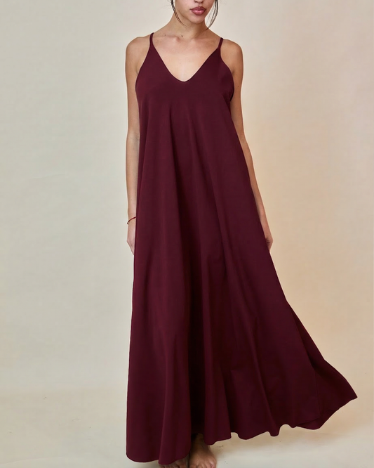 Long Dress in Lycra - Borgogna