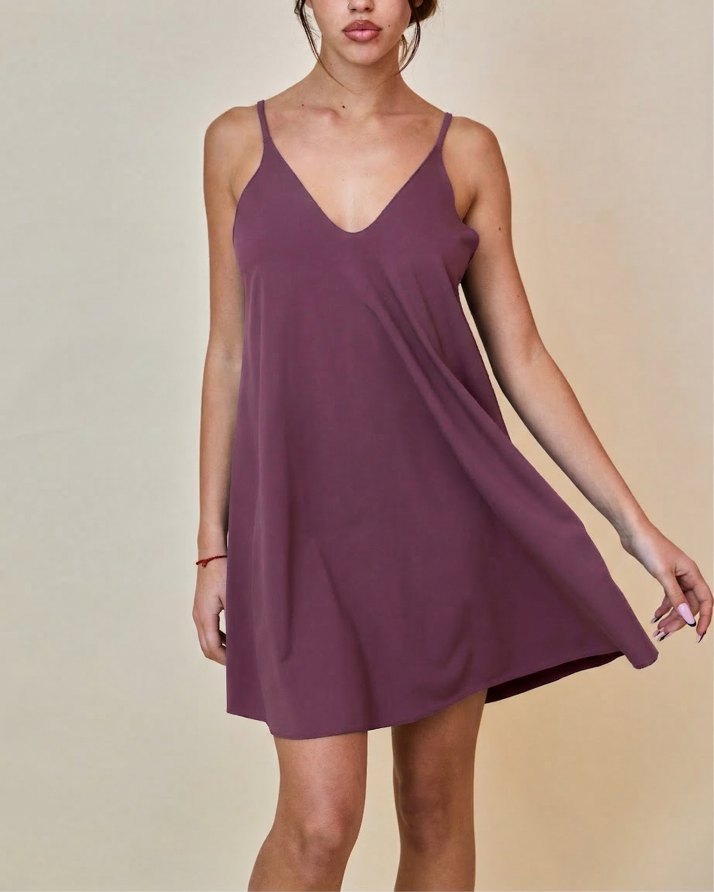 Mini Dress in Lycra - Malva