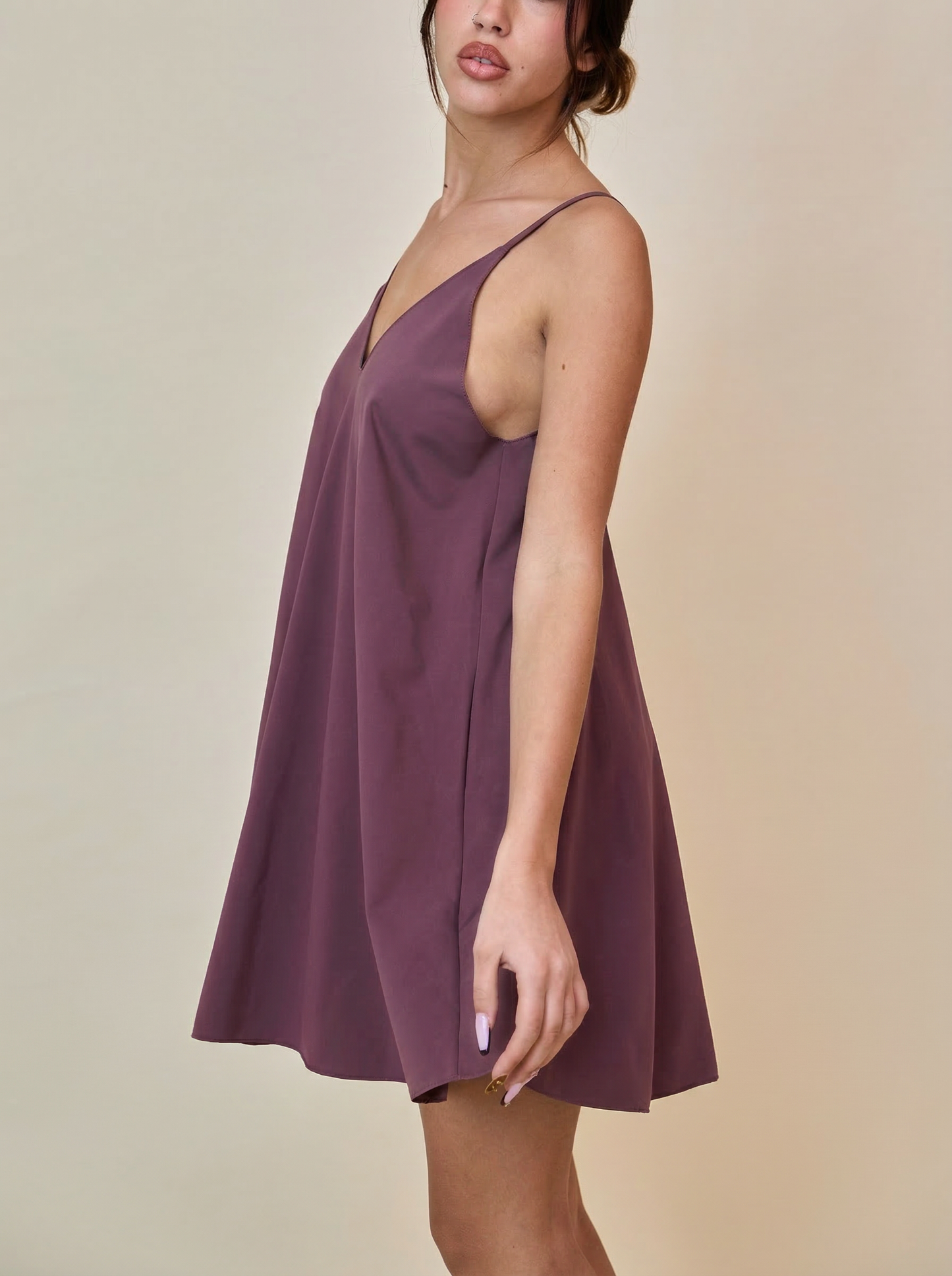 Mini Dress in Lycra - Malva